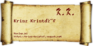 Krisz Kristóf névjegykártya