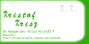 kristof krisz business card